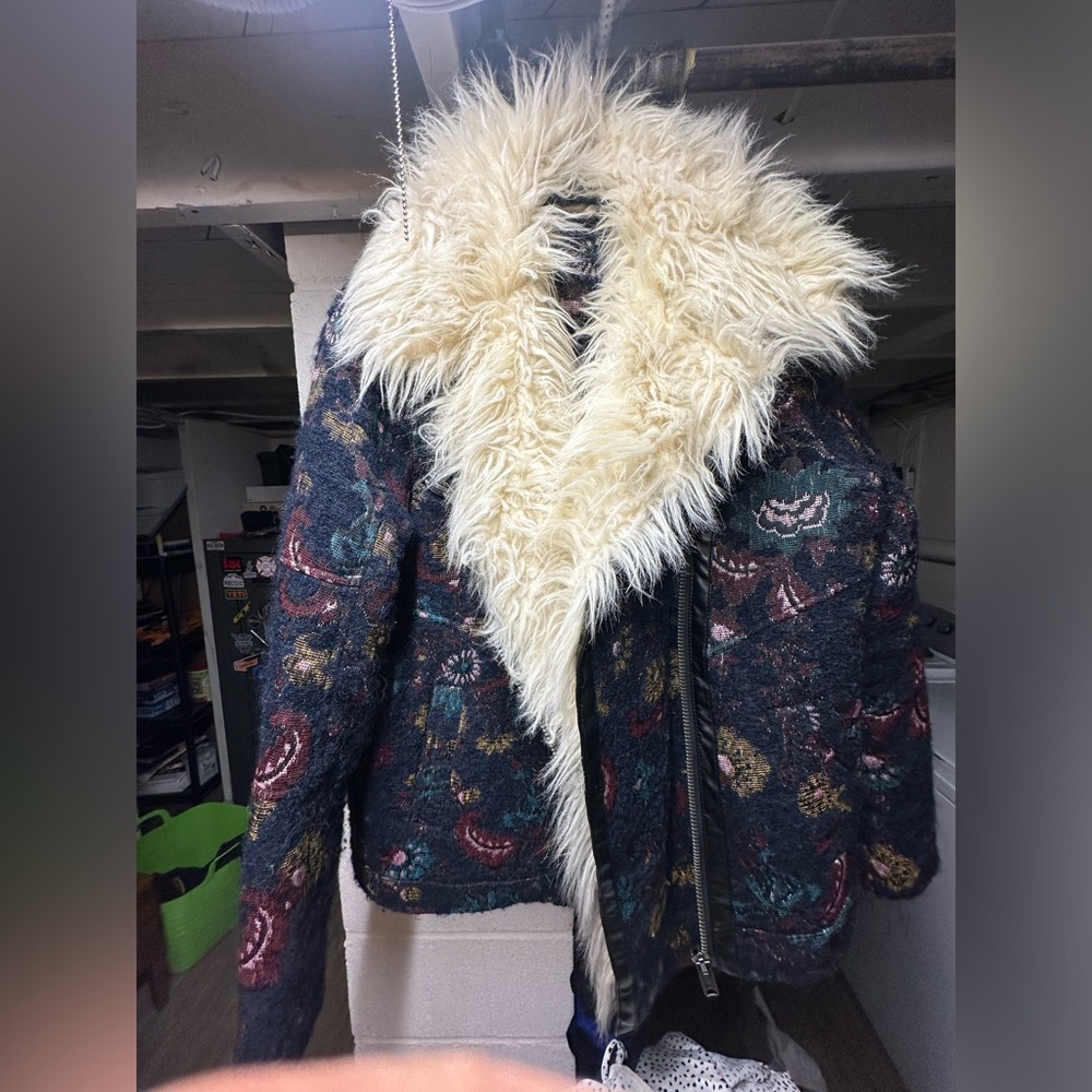 Free People Rarely Worn - Size Large Jacquard Coat